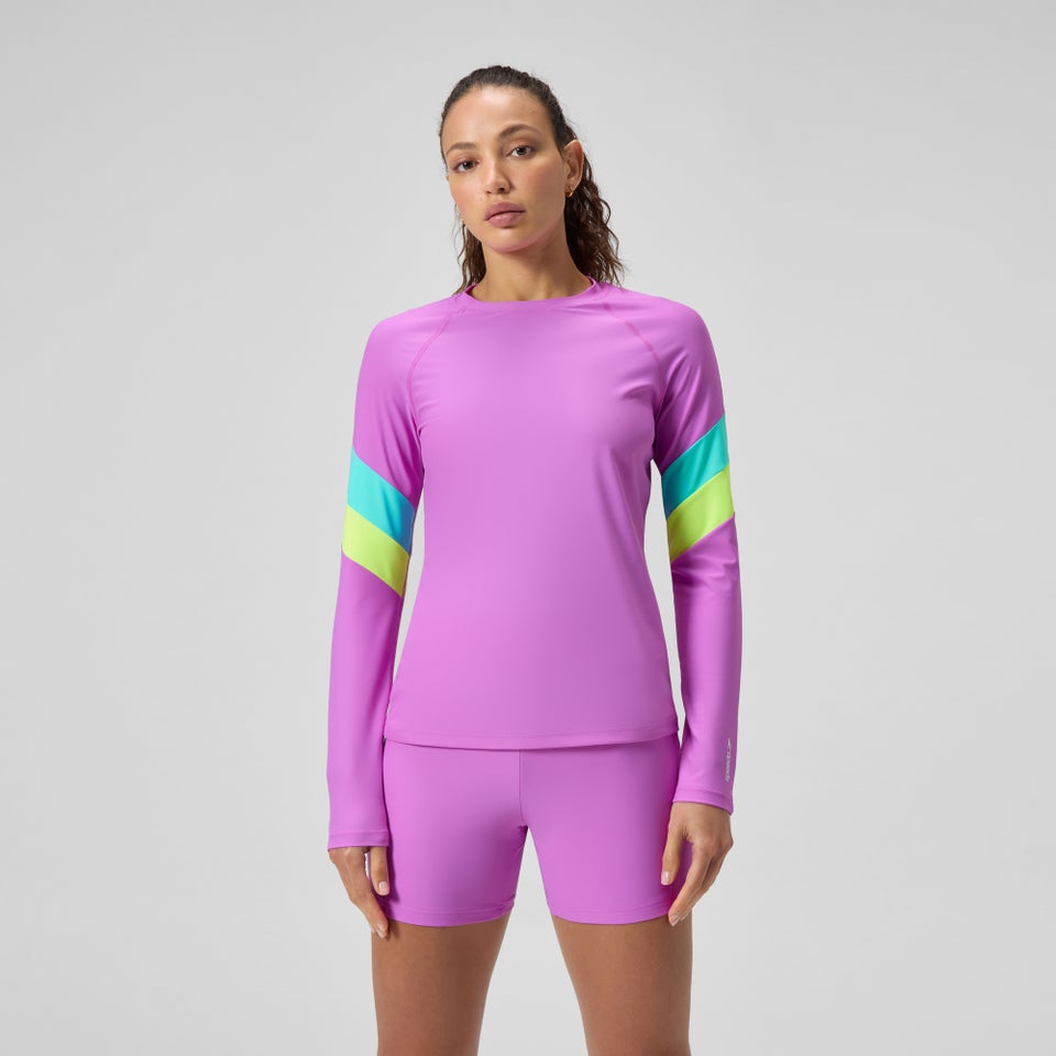 Women's Colorblock Long Sleeve Rashguard Purple