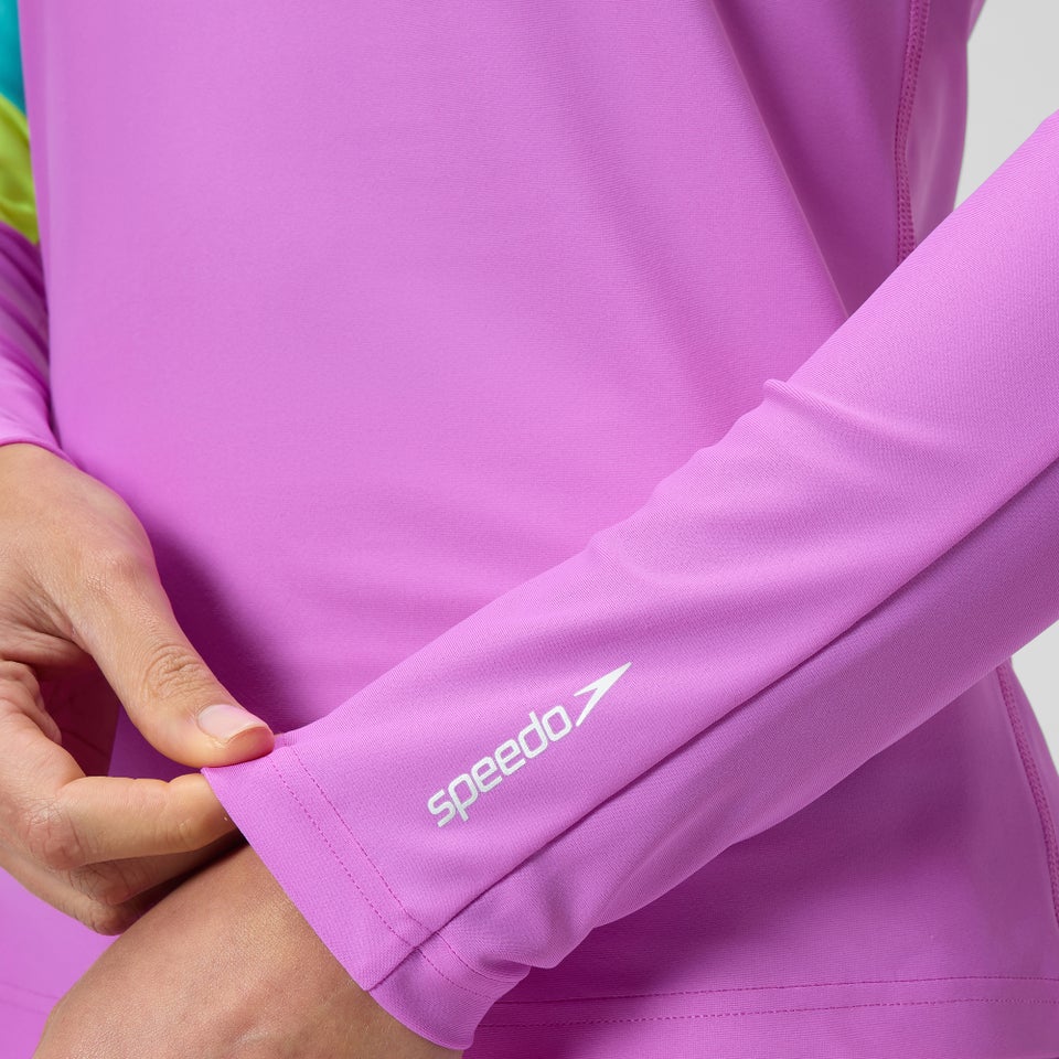 Women's Colorblock Long Sleeve Rashguard Purple