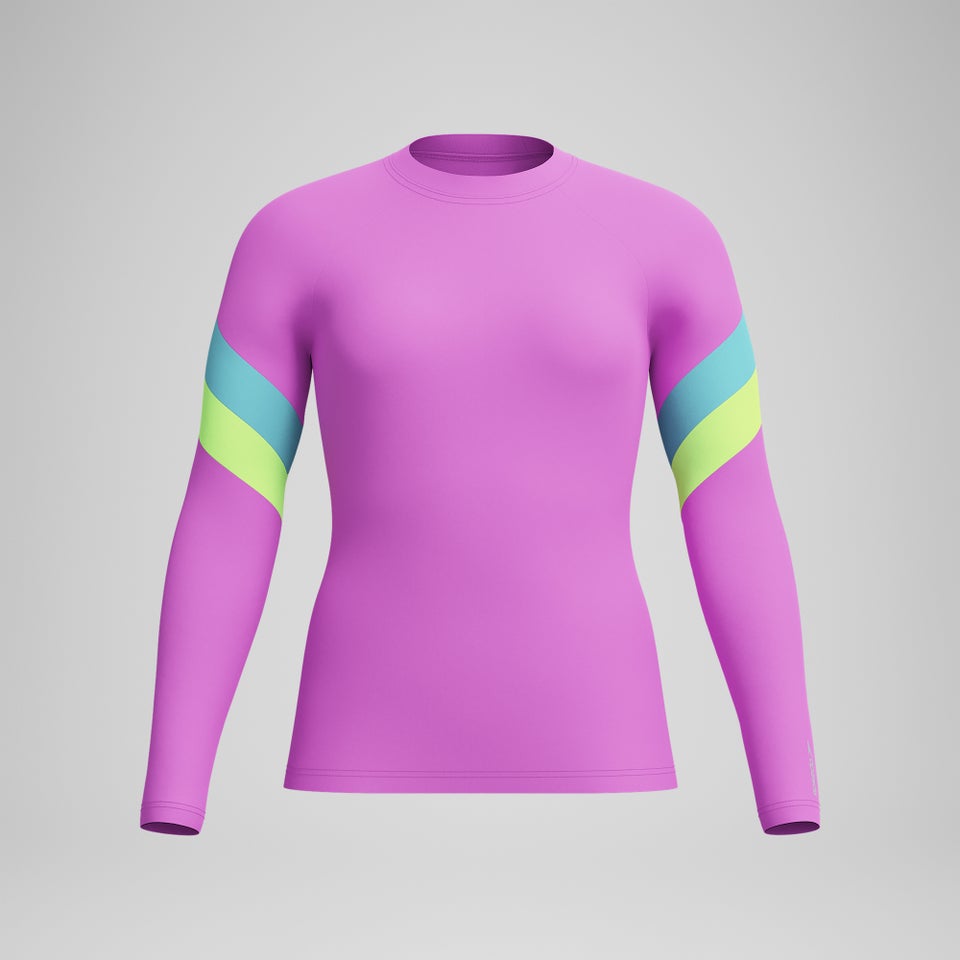 Women's Colorblock Long Sleeve Rashguard Purple