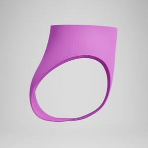 Women's Solid Hi Waist Bikini Bottom Pink