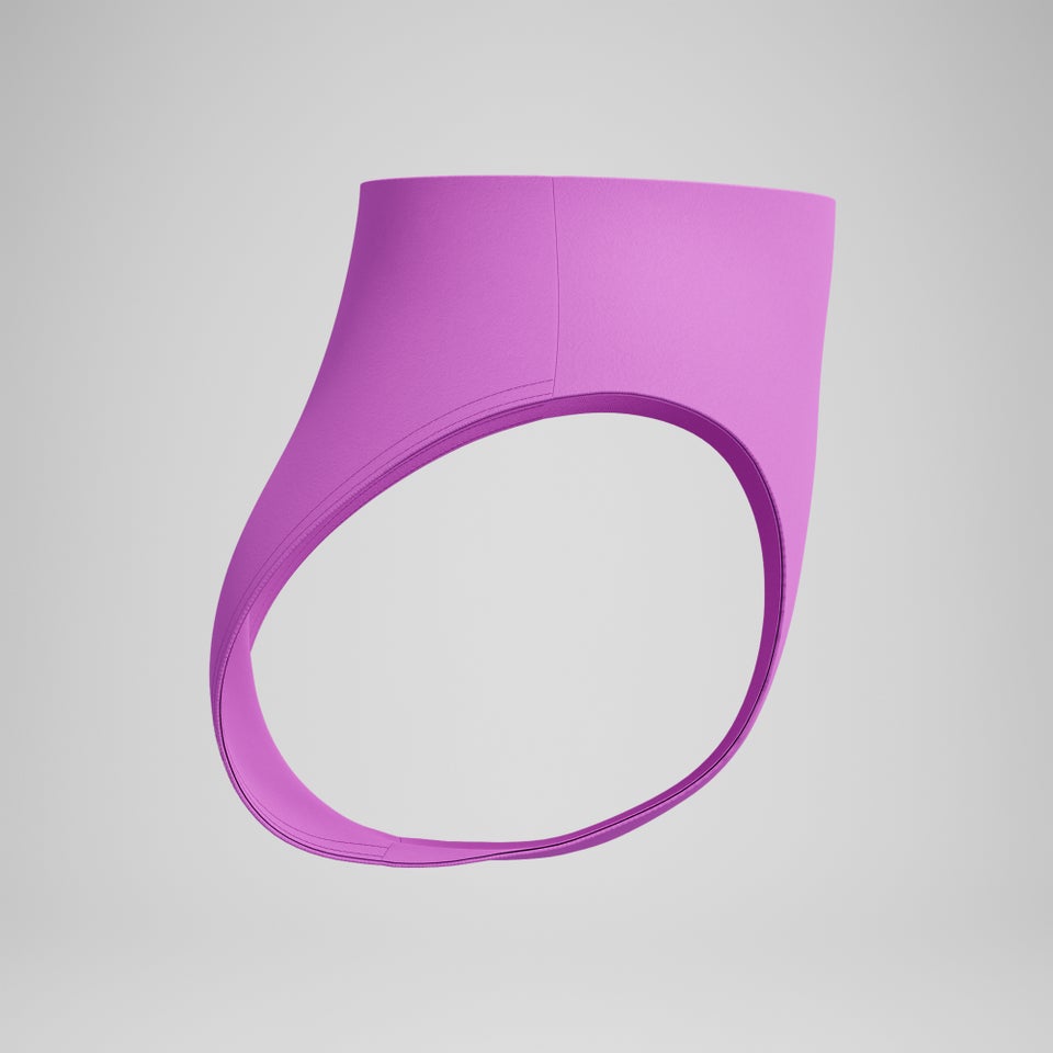 Women's Solid Hi Waist Bikini Bottom Pink