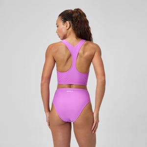 Women's Solid Hi Waist Bikini Bottom Pink