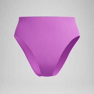 Women's Solid Hi Waist Bikini Bottom Pink