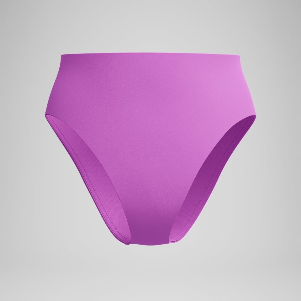 Women's Solid Hi Waist Bikini Bottom Pink