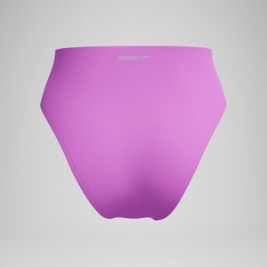 Women's Solid Hi Waist Bikini Bottom Pink