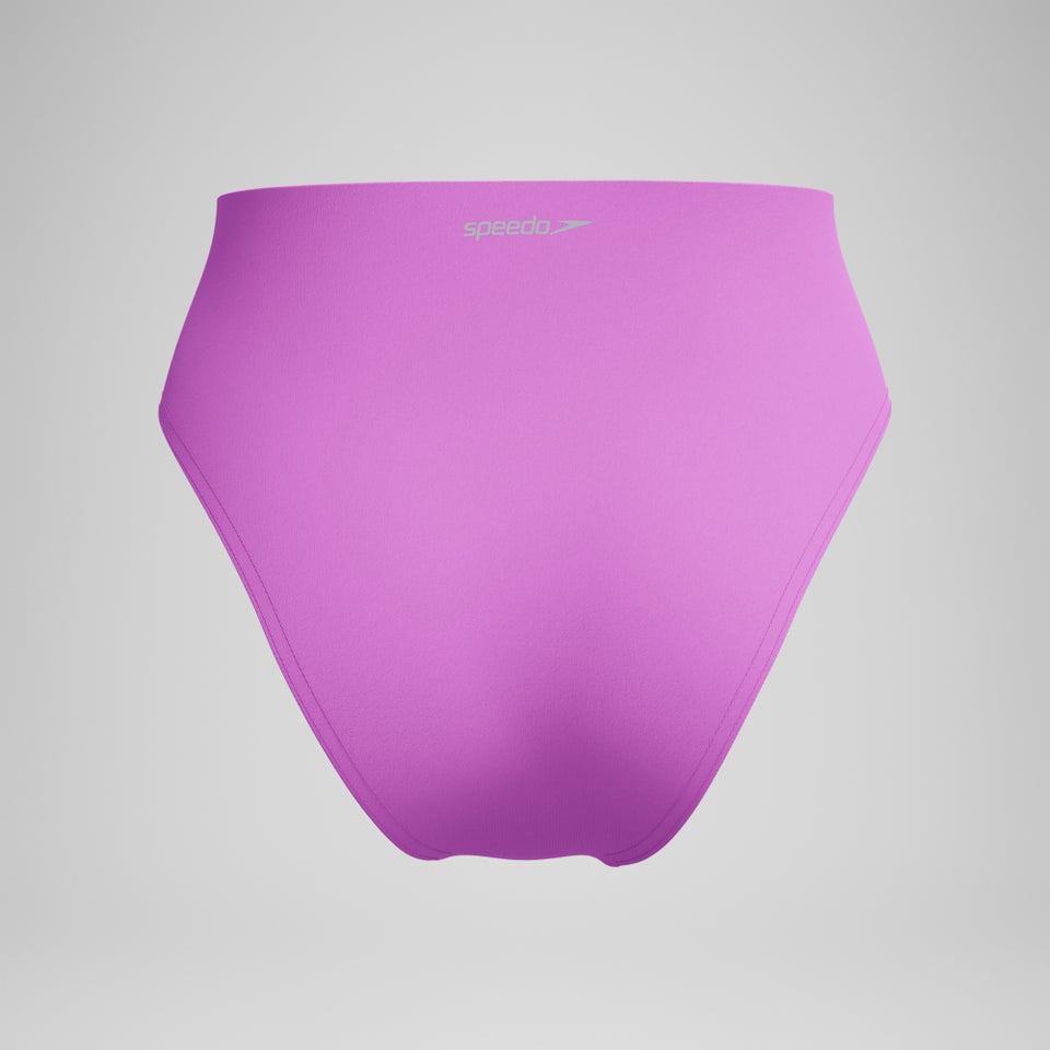 Women's Solid Hi Waist Bikini Bottom Pink