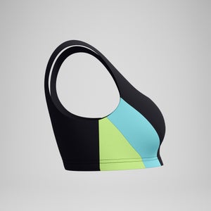 Women's Colorblock Scoop Bikini Top Black/Blue