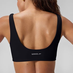 Women's Colorblock Scoop Bikini Top Black/Blue