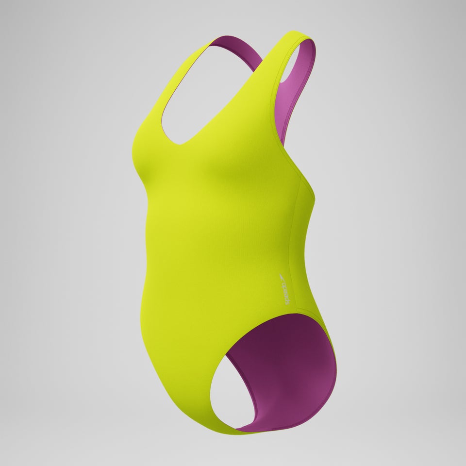 Women's Solid Racerback One Piece Yellow