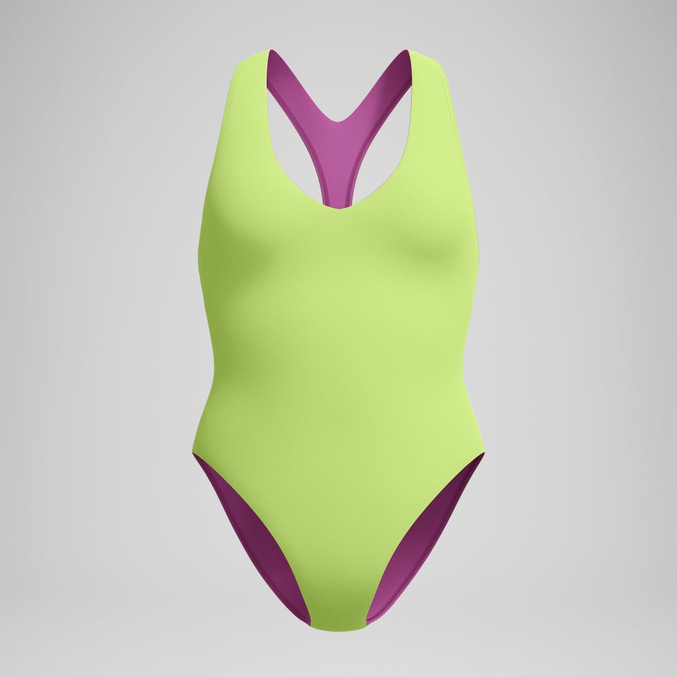 Women's Solid Racerback One Piece Yellow