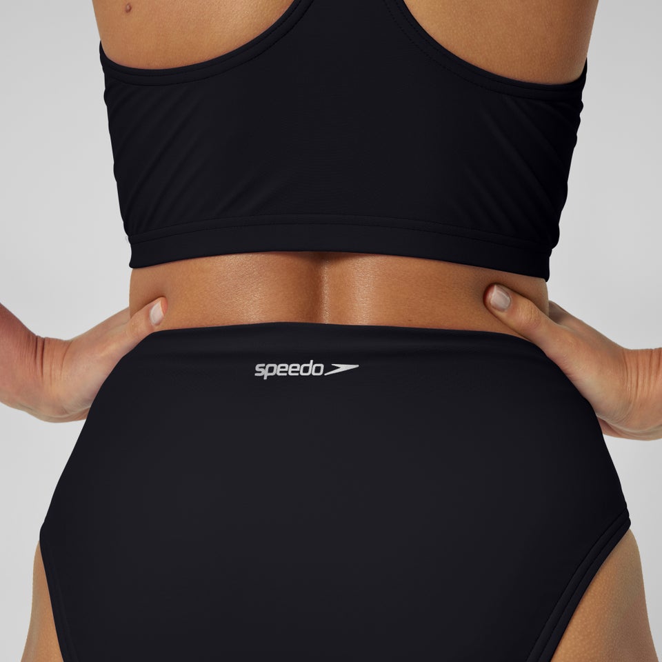 Women's Solid Highwaist Bikini Bottom Black