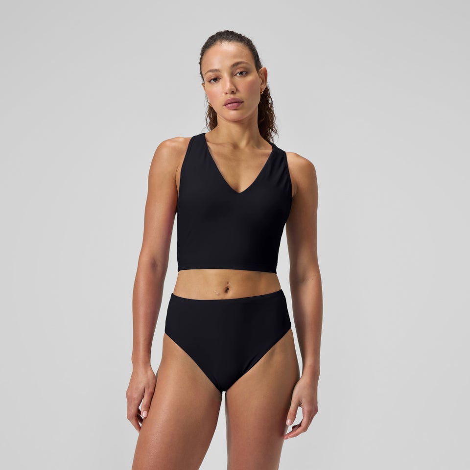 Women's Solid Highwaist Bikini Bottom Black