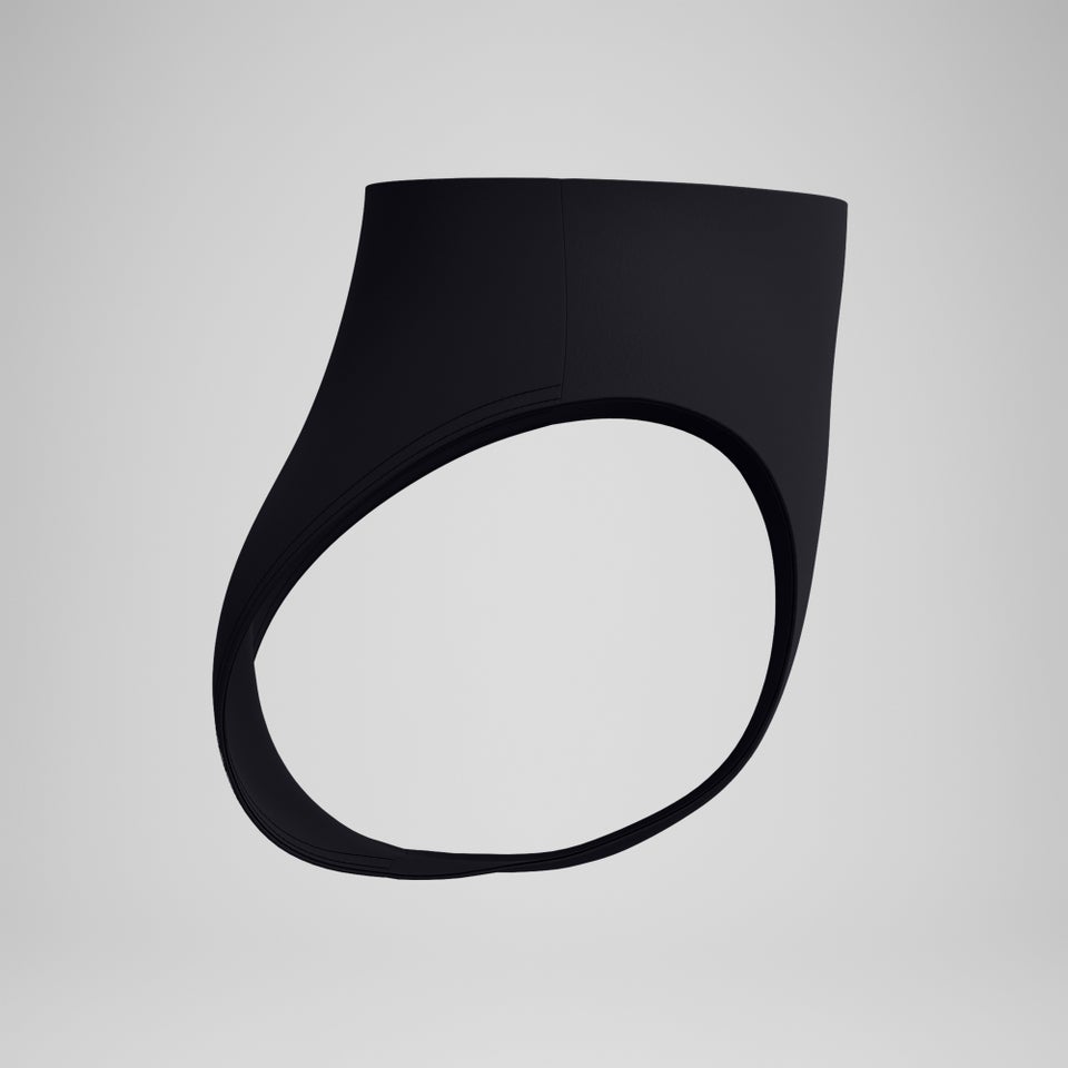 Women's Solid Highwaist Bikini Bottom Black