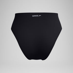 Women's Solid Highwaist Bikini Bottom Black