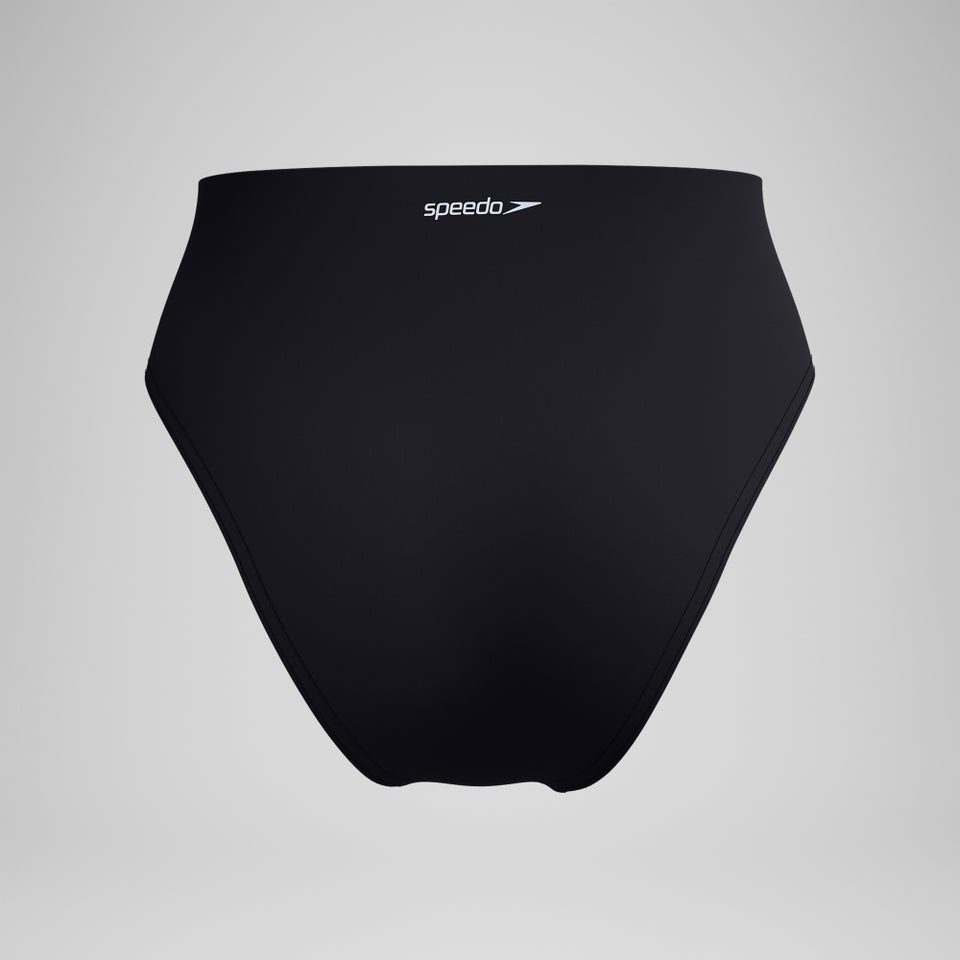 Women's Solid Highwaist Bikini Bottom Black