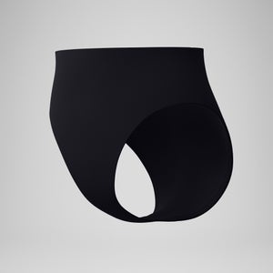 Women's Solid Highwaist Bikini Bottom Black