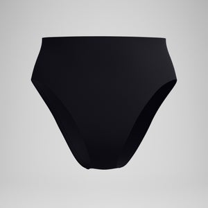 Women's Solid Highwaist Bikini Bottom Black