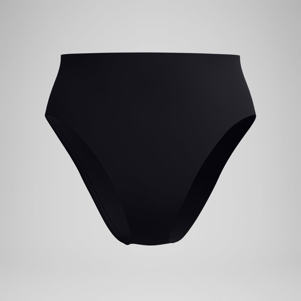 Women's Solid Highwaist Bikini Bottom Black