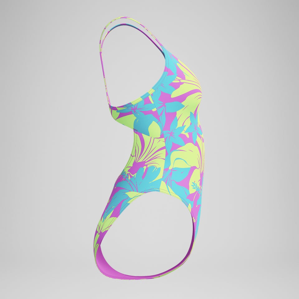 Women's Printed Racerback One Piece Pink/Yellow