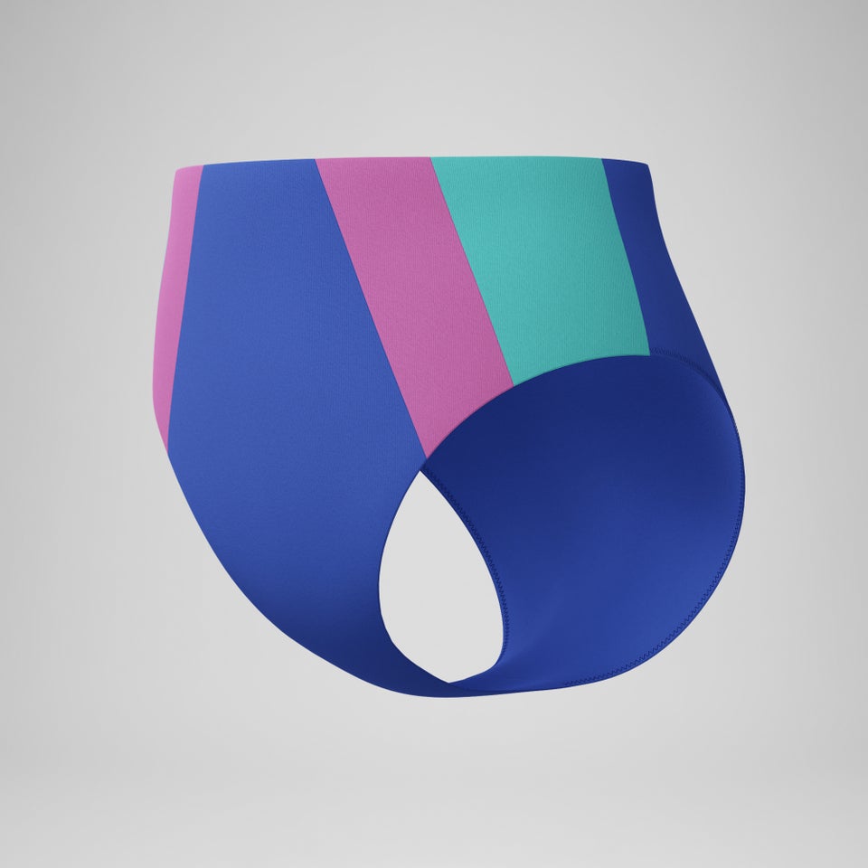 Women's Colorblock Highwaist Bikini Bottom Dark Blue