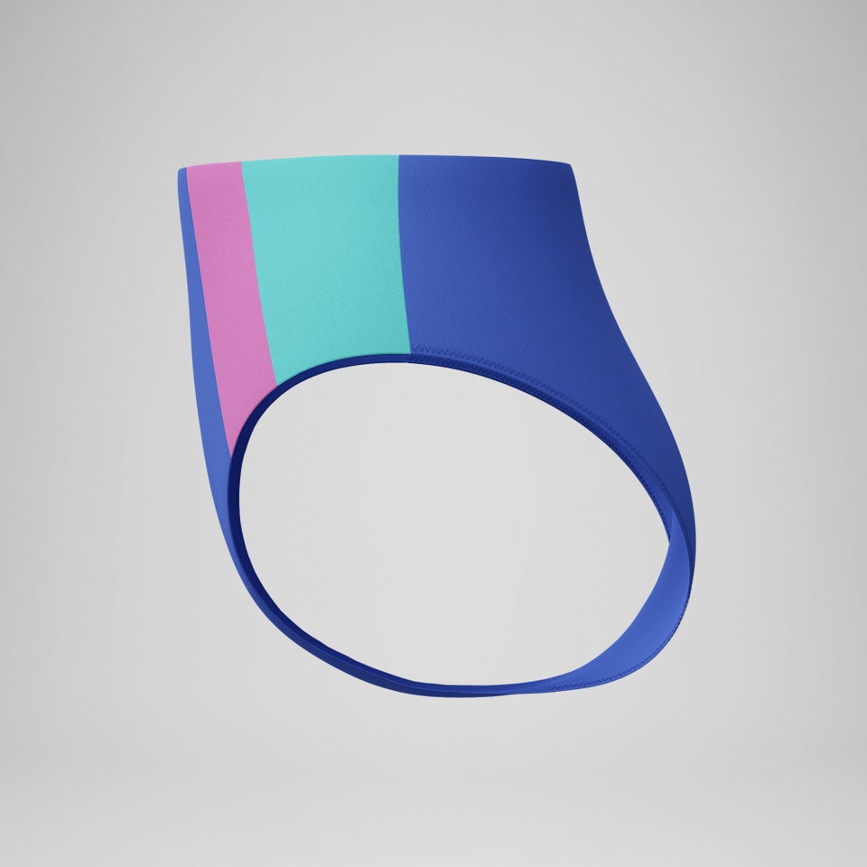 Women's Colorblock Highwaist Bikini Bottom Dark Blue