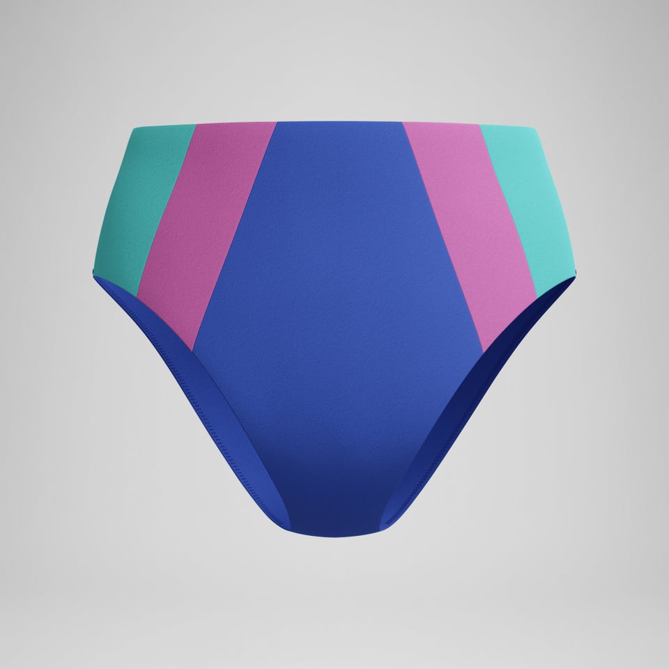 Women's Colorblock Highwaist Bikini Bottom Dark Blue