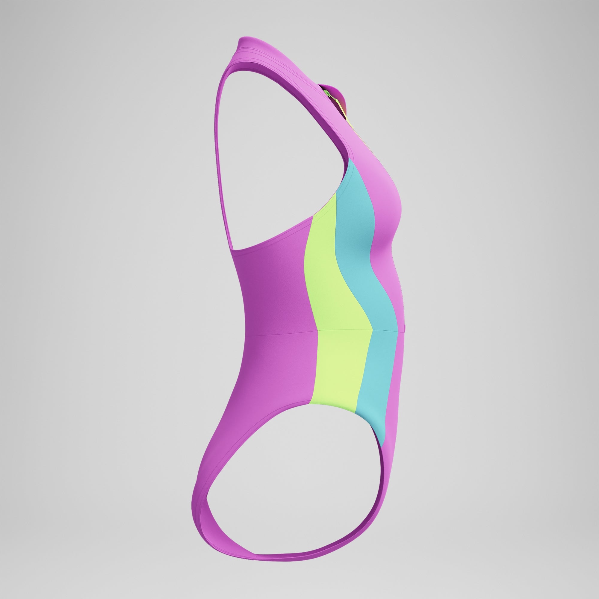 Women's Colorblock Zip Front One Piece Pink/Blue | Speedo USA