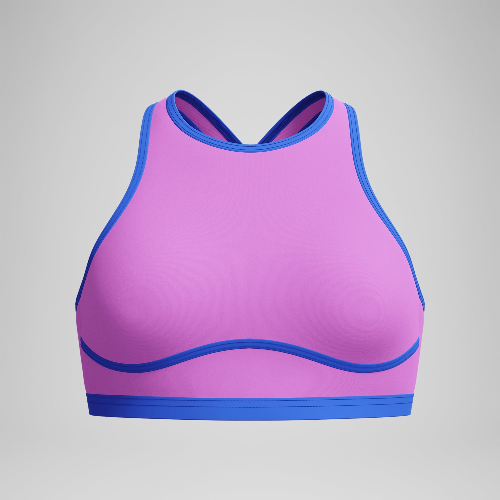 Women's Bound Highneck Crop Top Pink | Speedo USA