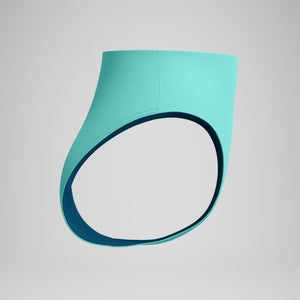 Women's Solid Hi Waist Bikini Bottom Turquoise