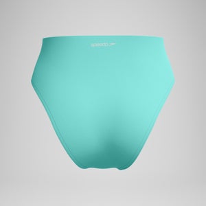 Women's Solid Hi Waist Bikini Bottom Turquoise
