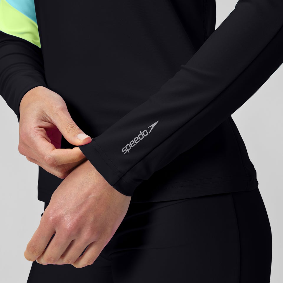 Women's Colorblock Long Sleeve Rashguard Black/Blue