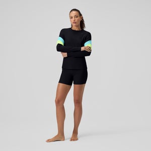 Women's Colorblock Long Sleeve Rashguard Black/Blue