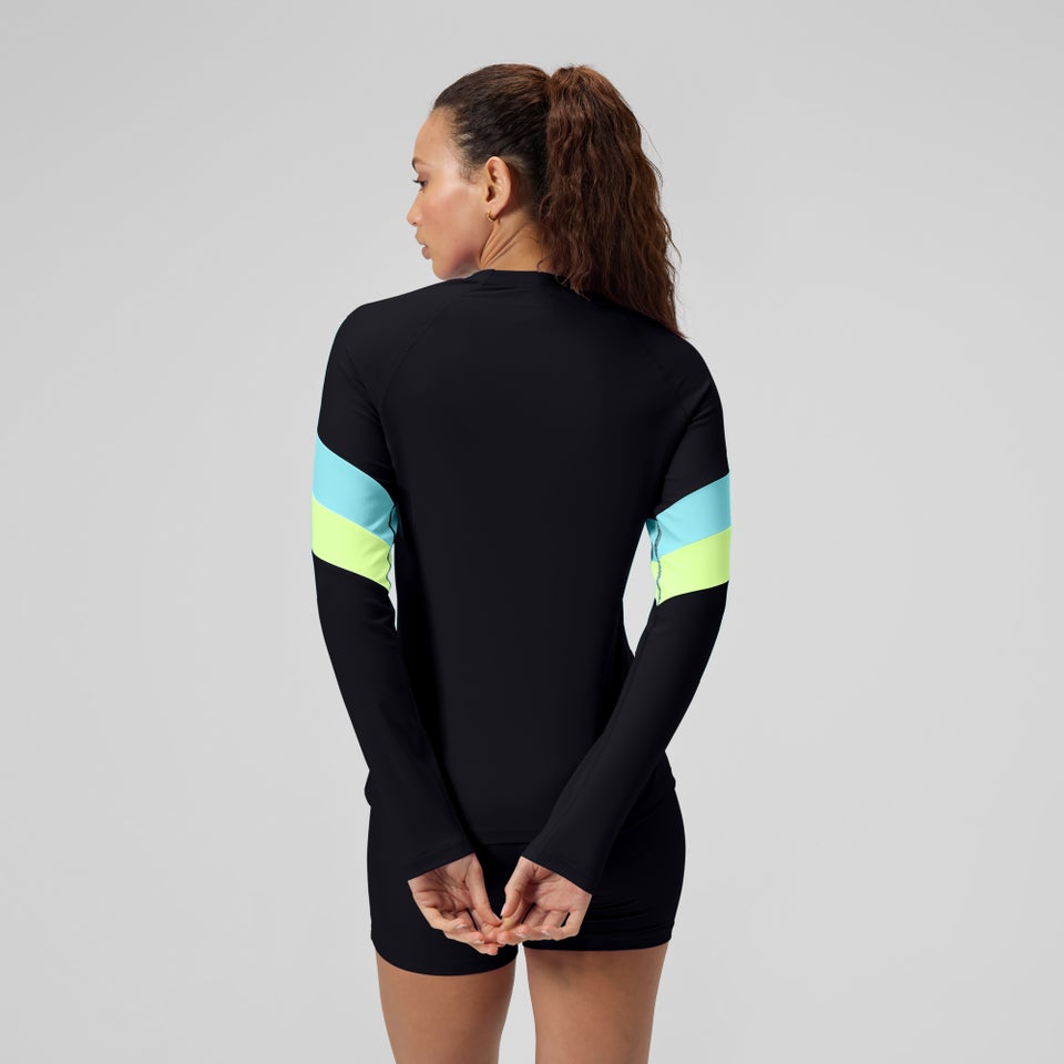 Women's Colorblock Long Sleeve Rashguard Black/Blue