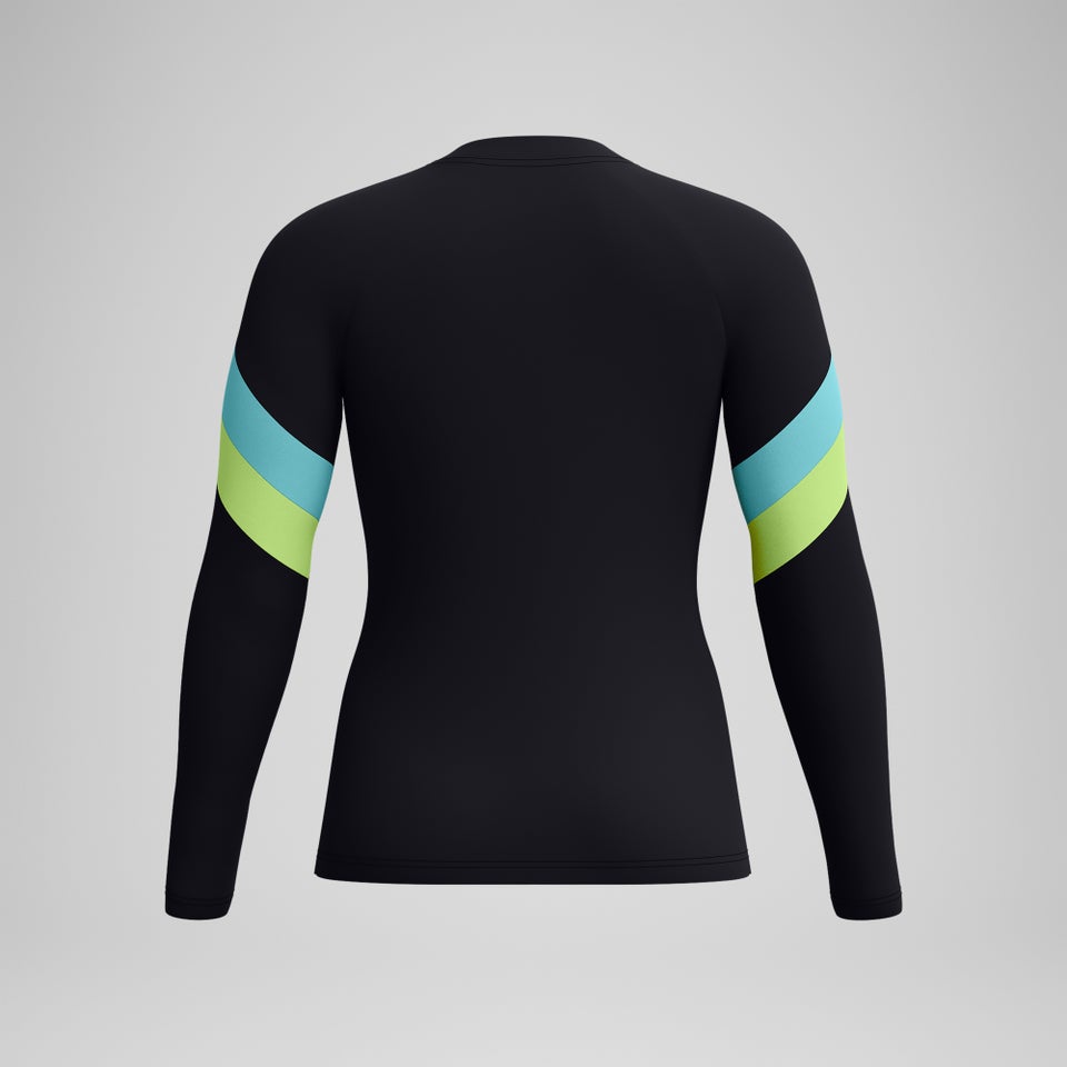 Women's Colorblock Long Sleeve Rashguard Black/Blue