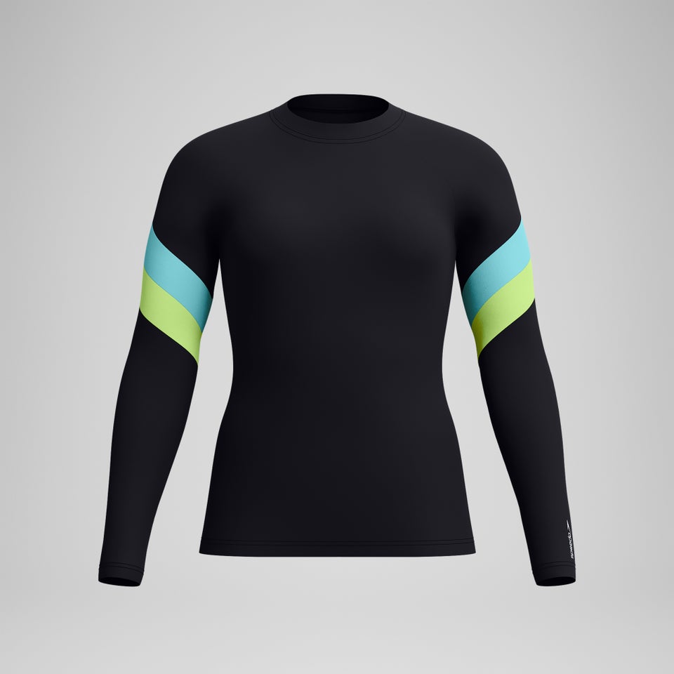 Women's Colorblock Long Sleeve Rashguard Black/Blue