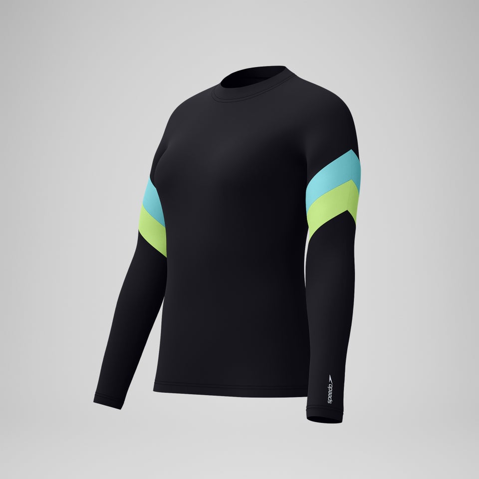 Women's Colorblock Long Sleeve Rashguard Black/Blue