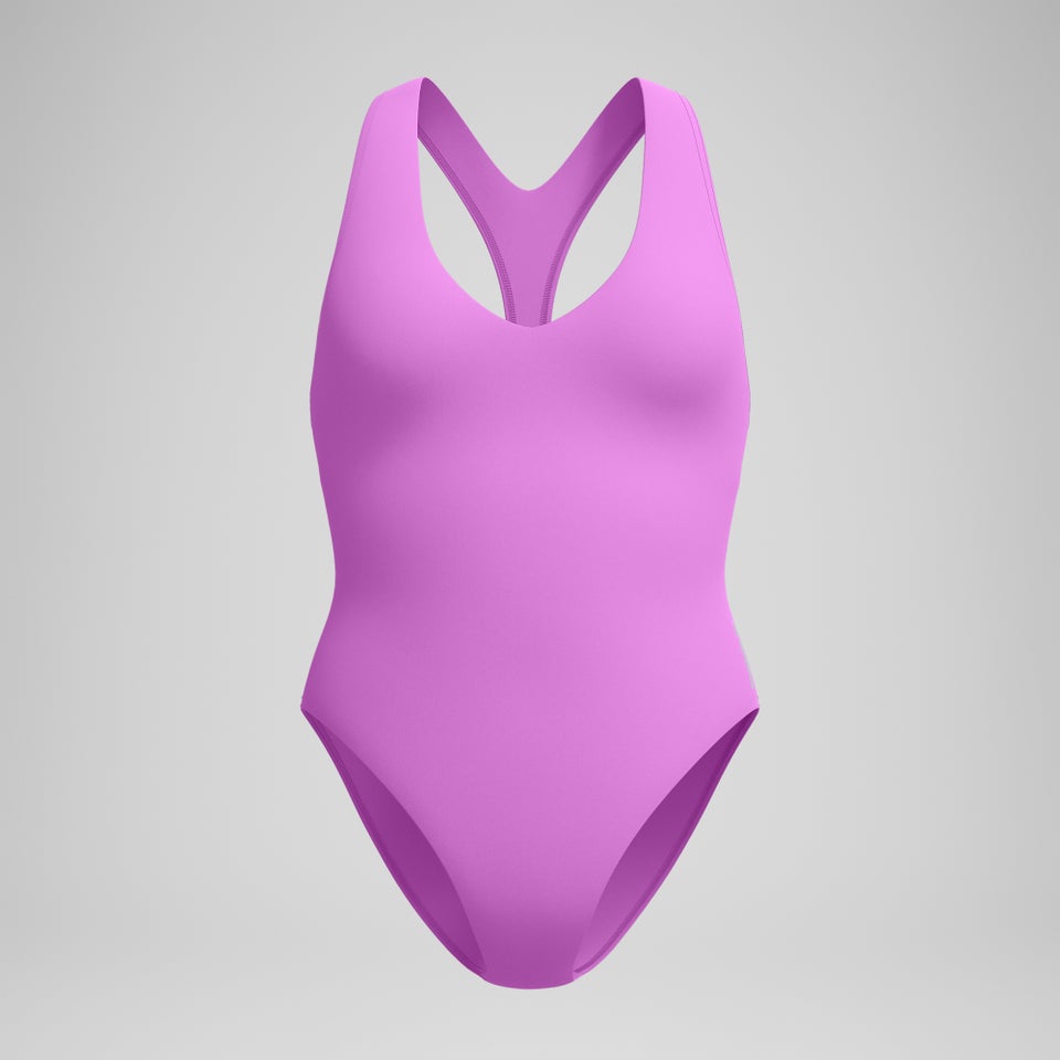 Women's Solid Racerback One Piece Pink