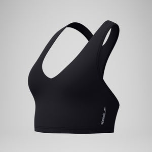 Women's Solid Racerback Crop Top Black