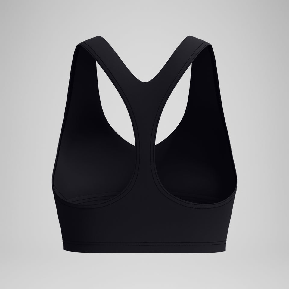 Women's Solid Racerback Crop Top Black