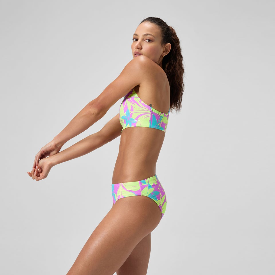 Bas classique à motif imprimé pour femmes, bleu/jaune