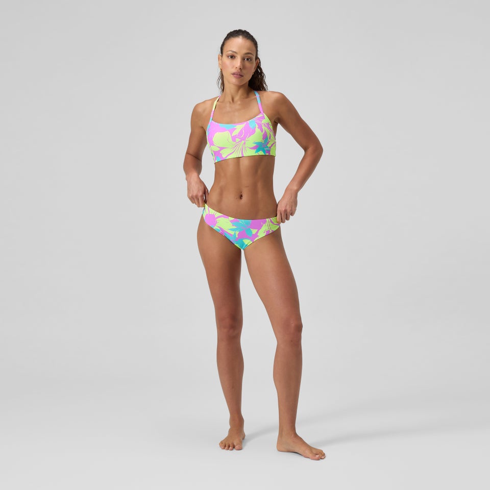 Bas classique à motif imprimé pour femmes, bleu/jaune