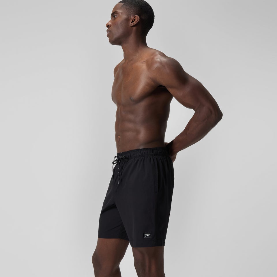 Men's Solid Volley 18"  Swim Trunks Black