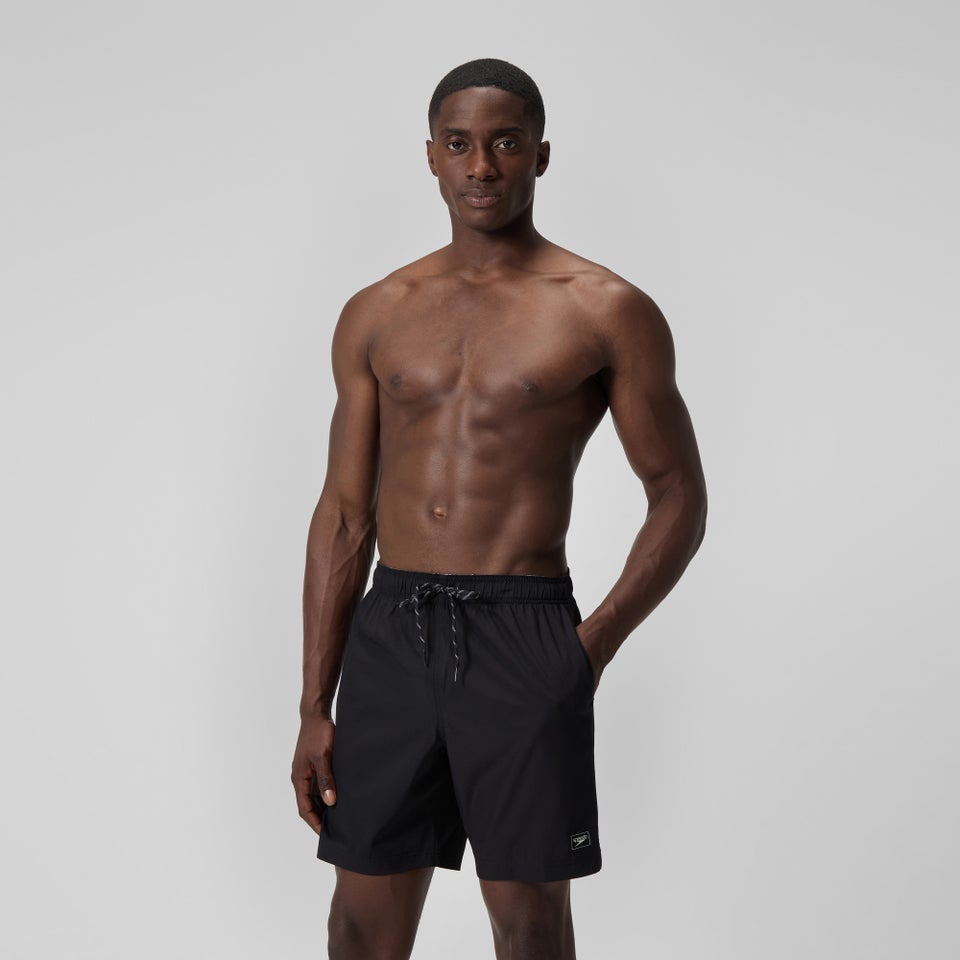 Men's Solid Volley 18"  Swim Trunks Black