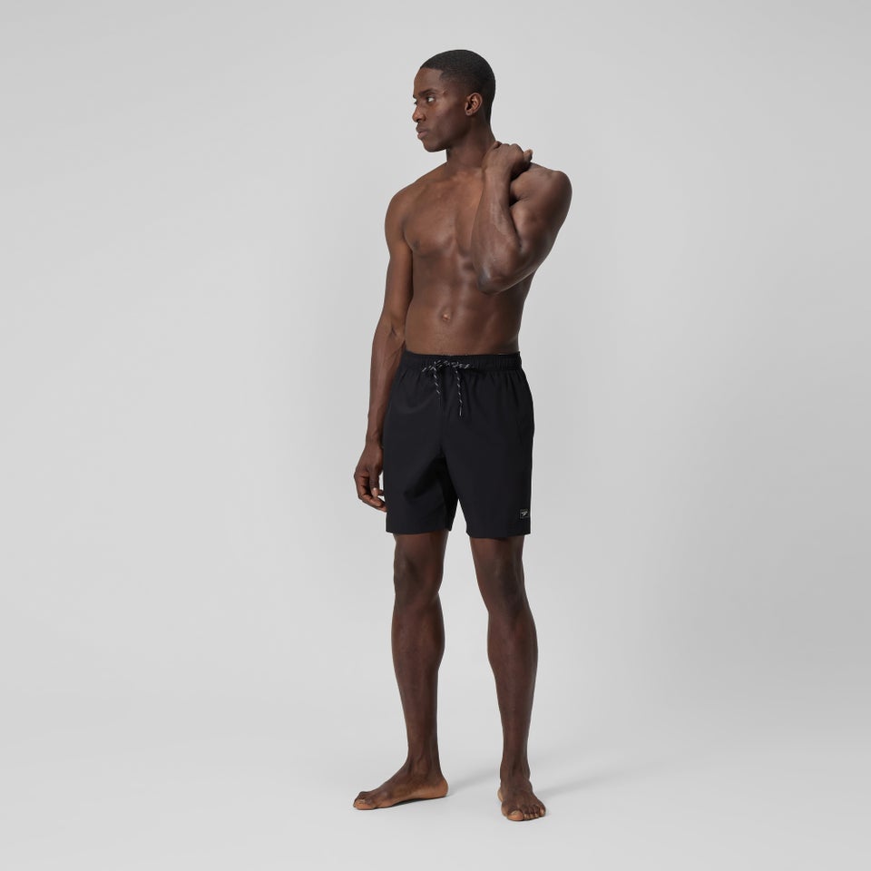 Men's Solid Volley 18"  Swim Trunks Black