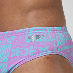 Men's Printed One Brief Purple
