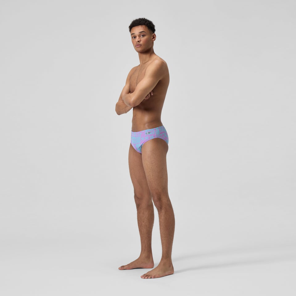Men's Printed One Brief Purple