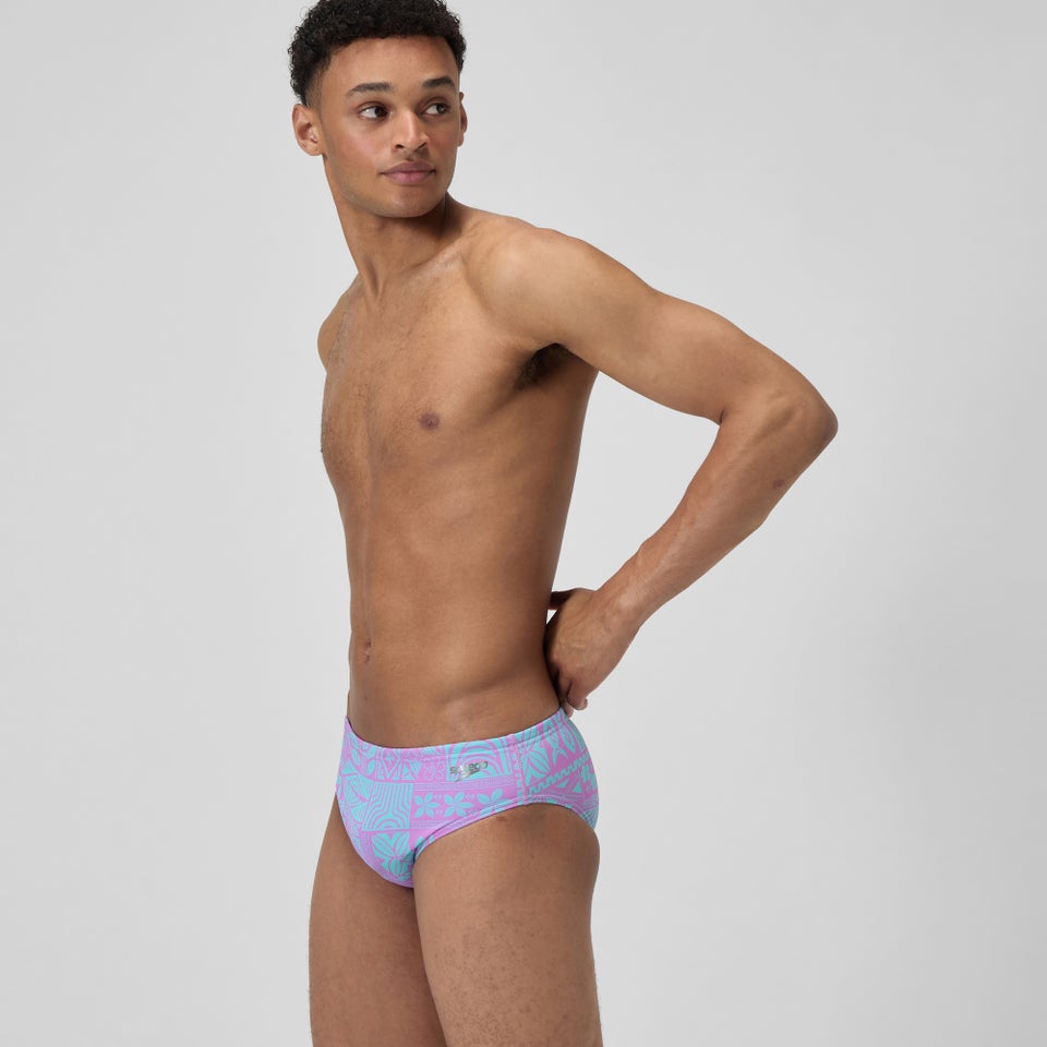 Men's Printed One Brief Purple