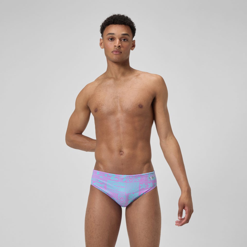 Men's Printed One Brief Purple