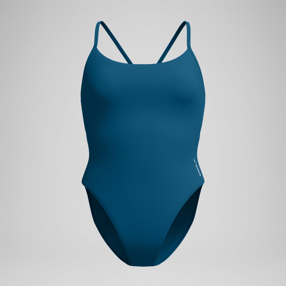Women's Solid Racerback One Piece Blue