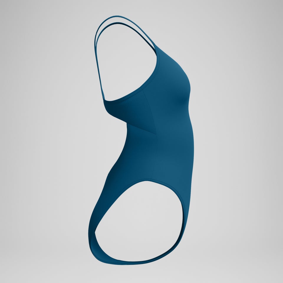 Women's Solid Racerback One Piece Blue